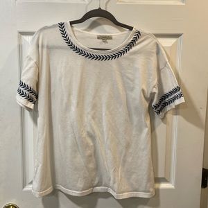 Blue leaf detail tunic tee (Womens Small)